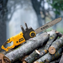 Denzel Пила цепная электрическая EDS-2000, 2 кВт,продольная, шина 40 см, шаг 3/8, паз 1.3 мм, 56 звеньев 95618