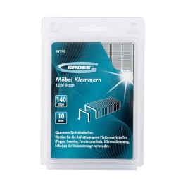 Gross Скобы, 10 мм, для мебельного степлера, усиленные, тип 140,1250 шт 41740