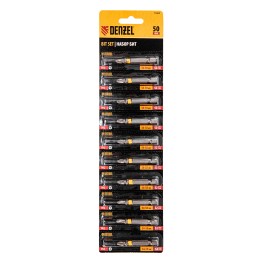 Denzel Бита PH2х50, сталь легированная S2, 10 шт., Е 6,3, шестигранный профиль, отрывная упаковка 11683