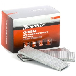 Matrix Скобы для пневматического степлера 18GA, 1.25 х 1 мм, длина 38 мм ширина 5,7 мм, 5000 шт 57667