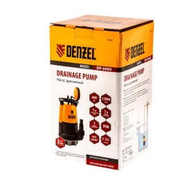 Denzel Дренажный насос для чистой и грязной воды DP-600S, 600 Вт, напор 7 м, 13000 л/ч// 97268