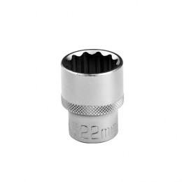 Stels Головка торцевая, 22 мм, двенадцатигранная, CrV, под квадрат 1/2, хромированная 13668