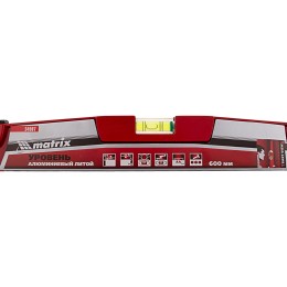 Matrix Уровень алюминиевый, 600 мм, литой, 2 глазка (1 фронтальный), ударная площадка 34907