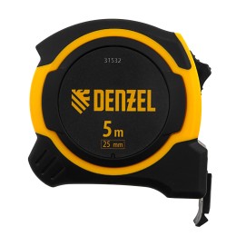 Denzel Рулетка 5м х 25мм, двухкомп. корпус, магнитный обрезиненный зацеп// 31532