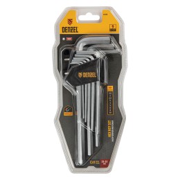 Denzel Набор ключей имбусовых, HEX, 1,5-10 мм, CrV, 9 шт., удлиненные 12368