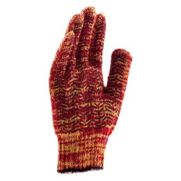 Сибртех Перчатки трикотажные усиленные, гелевое ПВХ-покрытие, 7 класс, красно-желтый меланж Россия 68181