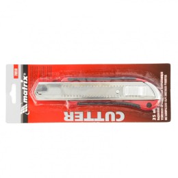 Matrix Нож, 25 мм, выдвижное лезвие, усиленная металлическая направляющая, металлическая обрезиненная рукоятка 78959