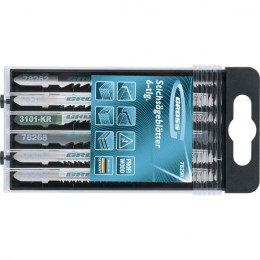 Gross Набор полотен для электролобзика по дереву, 6 шт, Profi, пластиковый кейс 78290