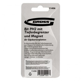 Gross Бита PH2 x 50 мм с ограничителем и магнитом, для ГКЛ, S2 11456