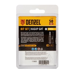 Denzel Бита TX 6х50, сталь S2, шестигранный профиль, 10 шт. Е 6,3 11665