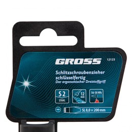 Gross Отвертка SL8x 200 мм, S2, трехкомпонентная рукоятка 12123