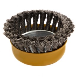 Denzel Щетка для УШМ, 100 мм, "Чашка", крученая нержавеющая проволока 0.5 мм, М14 746283