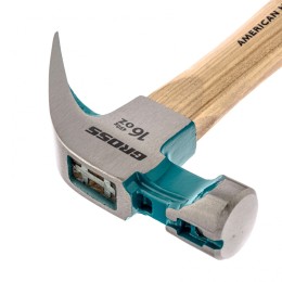 Gross Молоток-гвоздодер, 450 г, угол 75, магнит, обрезиненная рукоятка American hickory 10418