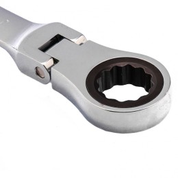 Matrix Ключ комбинированный трещоточный, 30 мм, CrV, шарнирный, зеркальный хром 14899