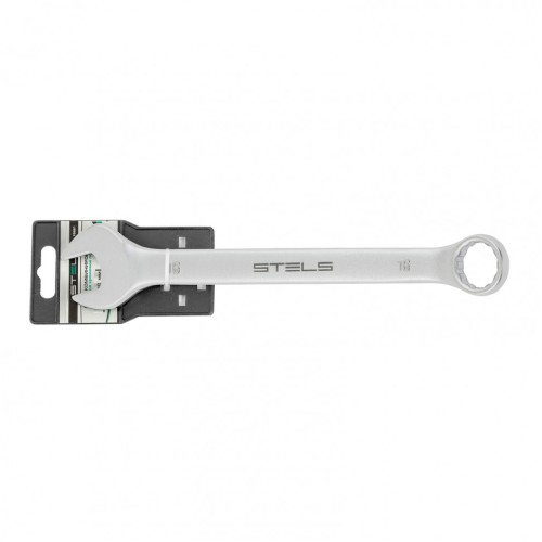 Ключ комбинированный, 16 мм, CrV, матовый хром Stels 15221
