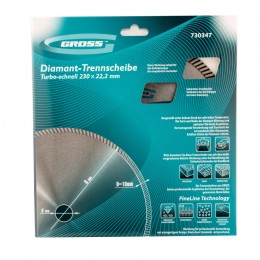 Gross Диск алмазный, 230 х 22.2 мм, турбо, сухая резка 730347