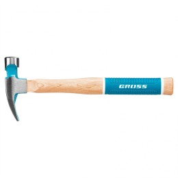 Gross Молоток-гвоздодер, 280 г, угол 75, магнит, обрезиненная рукоятка American hickory 10417