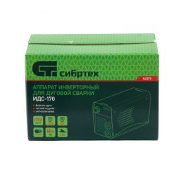 Сибртех Аппарат инверторный дуговой сварки ИДС-170, 170 А, ПВ 80%, диаметр электрода 1.6-3.2 мм 94375