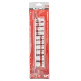 Matrix Набор универсальных торцевых головок 1/2", Spline, CrV, 10-22мм, 10 штук 13597