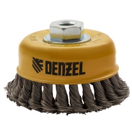 Denzel Щетка для УШМ, 100 мм, "Чашка", крученая нержавеющая проволока 0.5 мм, М14 746283