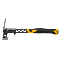 Denzel Молоток строительный 450 г, цельнокованый,боек с магнитом, двухкомп. обрезин. рук-ка 10468