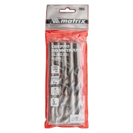 Matrix Сверло по металлу, 11.5 мм, полированное, HSS, 5 шт, цилиндрический хвостовик 72015