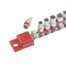 Matrix Набор универсальных торцевых головок 1/4", Spline, CrV, 4-13мм, 10 штук 13599