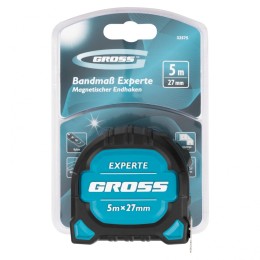 Gross Рулетка Experte,5 м x 27 мм,двухкомпонентный корпус,магнит,двухсторонняя разметка,нейлон 32575