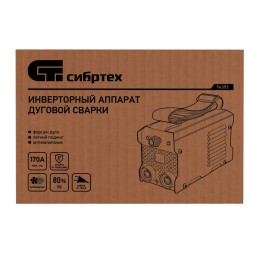 Сибртех Инверторный аппарат дуговой сварки ИДС-170K, 170 А, ПВ 80%, диаметр электрода 1,6-3,2 мм 94393
