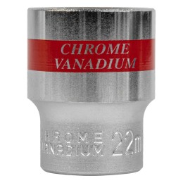 Matrix Головка торцевая, 22 мм, шестигранная, CrV, под квадрат 1/2, хромированная 13122