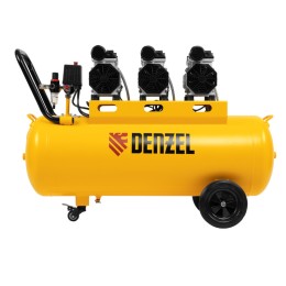 Denzel Компрессор безмасляный, малошумный DLS 1800/100,1800 Вт, 3x600, 100 л, 345 л/мин 58028