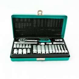 Stels Набор торцевых головок с трещоткой, 1/4", 26 предметов 13574