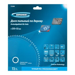 Gross Пильный диск по дереву 255 x 32/30 x 72Т 73340