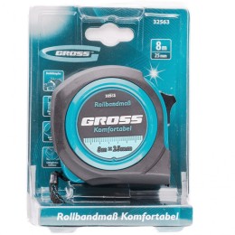 Gross Рулетка Komfortabel 8 м х 25 мм,обрезиненный корпус 32563