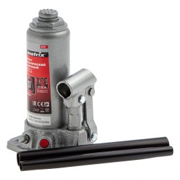 Matrix Домкрат гидравлический бутылочный, 3 т, высота подъема 194-372 мм, в пластиковый кейсе 50752