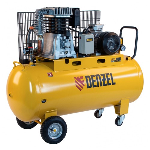 Компрессор воздушный, ременный привод BCI4000-T/200, 4.0 кВт, 200 литров, 690 л/мин Denzel 58124