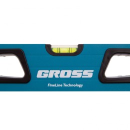 Gross Уровень алюминиевый, 600 мм, усиленный с ударопрочными заглушками, рукоятки, 3 глазка 34326