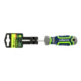 Сибртех Отвертка PZ1 x 75 мм, CrV, четырехкомпонентная рукоятка 12281