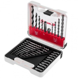 Matrix Набор сверл комбинированный, сверла по металлу 1-6 мм, бетону 4-8 мм, дереву 4-8 мм, биты 10 шт, адаптер, зенковка, 31 предмет Pro 725631