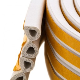 Сибртех Уплотнитель резиновый, 12 м, профиль "D", белый 88909