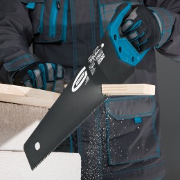 Gross Ножовка по дереву Piranha , 450 мм, 11-12 TPI, зуб-3D, каленый зуб, тефлоновое покрытие полотна, двухкомпонентная рукоятка 24106