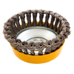 Denzel Щетка для УШМ, 125 мм, "Чашка", крученая нержавеющая проволока 0.5 мм, М14 746273