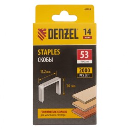 Denzel Скобы, 14 мм, для мебельного степлера, тип 53, 2000 шт. 41104
