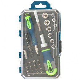 Сибртех Отвертки реверсивные с набором бит и торцевыми головками, 41 шт, CrV 13338