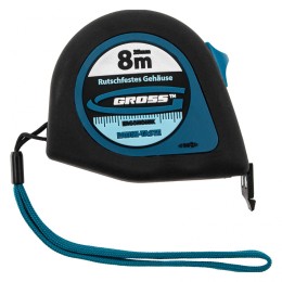 Gross Рулетка "Ergonomisch",8 м x 25 мм,магнитный обрезиненный зацеп 31104