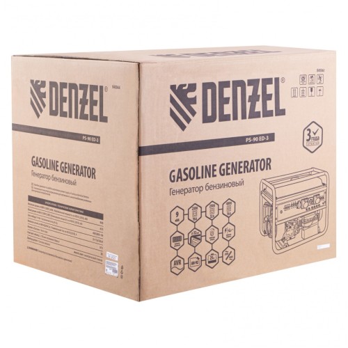 Генератор бензиновый PS 90 ED-3, 9.0 кВт, переключение режима 230 В/400 В, 25 л, электростартер  Denzel 946944