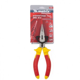 Matrix Длинногубцы прямые Insulated, 160 мм, двухкомпонентные рукоятки Professional17101