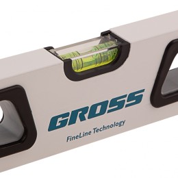 Gross Уровень алюминиевый, 600 мм, усиленный, рукоятки, фрезерованный, 3 глазка, магнитный 34370