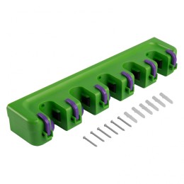 Palisad Пластиковый настенный держатель для садово - огородного инструмента, 5 ячеек, 6 крюков, 68300