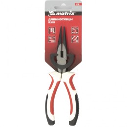 Matrix Длинногубцы прямые Premium, 160 мм, трехкомпонентные рукоятки 17185